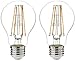 Amazon Basics 75 Watt Equivalent, Clear, Soft White, Non-Dimmable, 15,000 Hour Lifetime, 10 W, A19 LED Light Bulb, 2-Pack