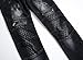 Men's Black Biker Moto Slim Fit Skinny Vintage Runway Denim Jeans with Zipper