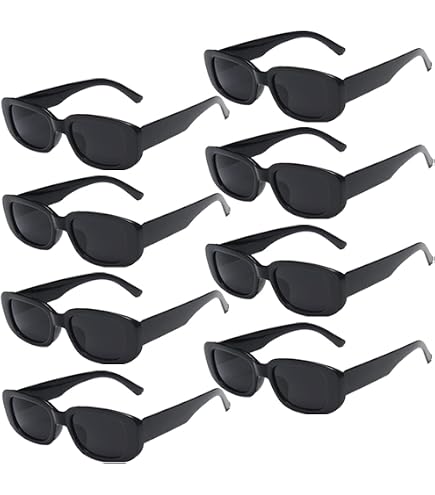 32 Pack Retro Rectangle Sunglasses Classic Square Eyewear Matte Clear Narrow Amazon.com: Matcheck 16 Pack Retro Rectangle Sunglasses  main image 2