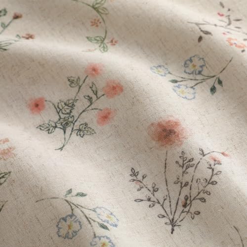 XOGUIBO Boho Floral 100% Blackout Curtains for Bedroom 84 Inch Length 2 Panels Set, Linen Texture Farmhouse Curtains Beige Tassel for Living Room Vintage Rustic Patterned Printed Western Rod Pocket