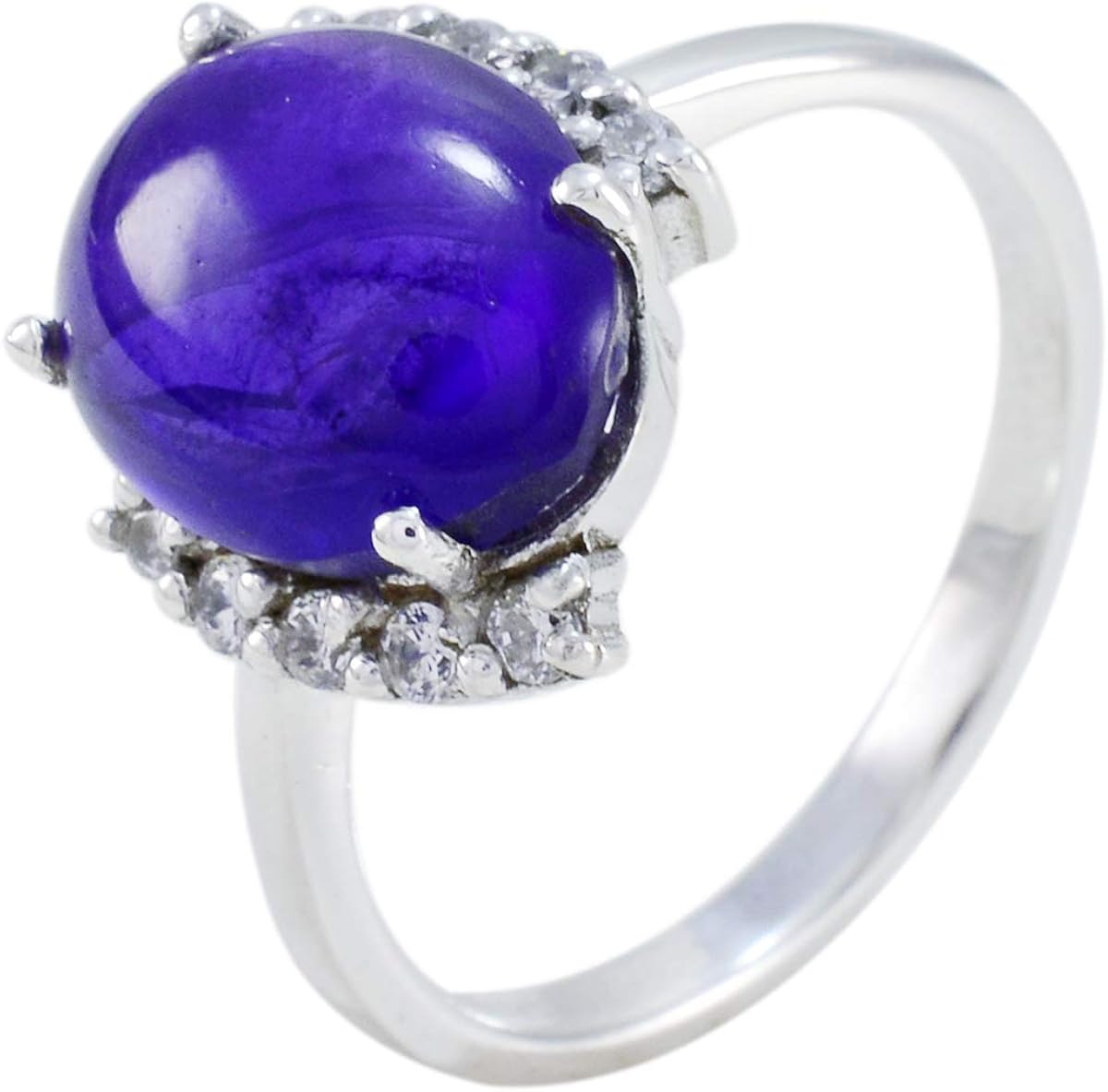 Amazon Com Joyas Plata Real Gemstones Oval Shape Multi Stone Cabochon Amethyst Rings 925 Sterling Silver Purple Amethyst Ring February Birth Aquarius Astrology Real Gemstones Ring Sramecb 8047 4 Us Jewelry