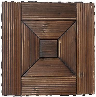 YIWEISI Interlocking Hardwood, Garden and Patio Decking Tiles, Solid Wood Deck Tiles (PACK OF 1)