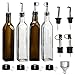 RUCKAE Olive Oil Dispenser Set,4 pcs 17oz Olive Oil Bottles + 4 pcs Olive Oil Spout+Funnel,Olive Oil Bottle and Vinegar Bottle Glass Set for Kitchen (4 PACK)