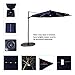 FLAME&SHADE 10' Solar Cantilever Umbrella, Outdoor Offset Hanging Umbrella, LED lights, Cross Base, 360° Rotation, Infinite Tilting, Navy Blue