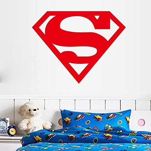 Superman Logo Wall Decal Wall Vinyl Sticker DC Comics Superhero Interior Home Art Wall Murals Bedroom Home Decor (22"W x 28"T)