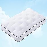 YOUR MOON Extra Soft Support Pillows Standard Size, Luxury Fluffy Down Alternative Pillow for Sleeping, Medium Thick Pillows, 100% Cotton Shell Bed Pillow (White)