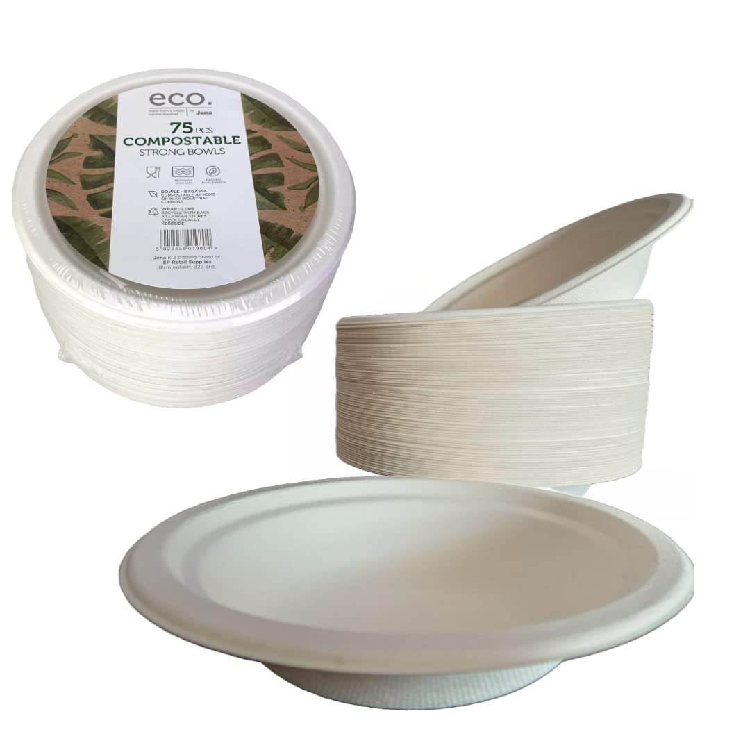 Euro Packaging UK Ltd Jena Eco Compostable Strong Bowels 75 Pack