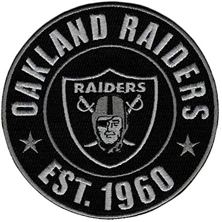 4" Oakland Raiders EST.1960 Round Iron-on Raider Nation Jersey Patch