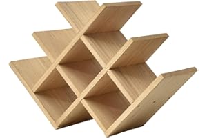 KIRIGEN Wooden 8-Bottle Wine Rack - 3-Tier Wood Wine Display Rack/Standing and Countertop Wine Storage Shelf - Bottle Holder/Cabinet Glass Rack Natural XHJJ3-NA