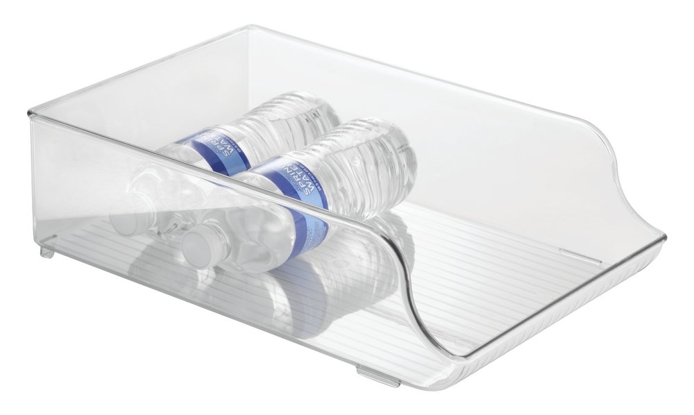 mDesign Botellero para nevera transparente – Estante para botellas de vino y