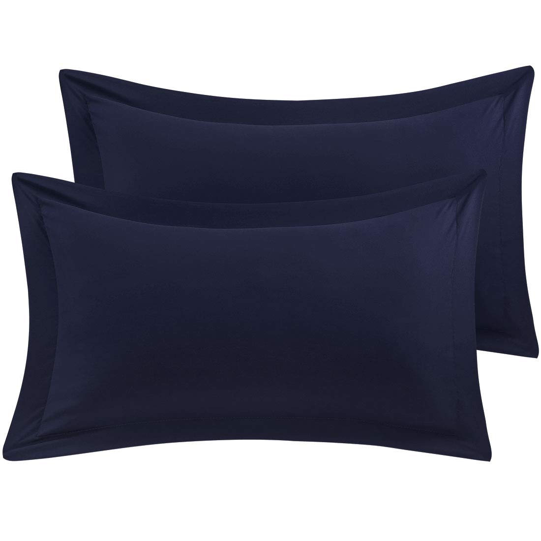 PiccoCasa Pillow Shams Double Brushed Microfiber, 2 Packs Pillowcases with Envelope Closure,Soft and Comfortable Pillowcases Navy Blue 50 x 65cm