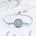 Evil Eye Cubic Zirconia Crystal Chain Bracelet Expandable Wire Bangle Bracelet for Gift