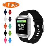 KingAcc Fitbit Blaze Bands, Soft Accessory Replacement Band for Fitbit Blaze, with Metal Buckle Fitness Wristband Strap Women Men Large Small Black, White, Gray, Blue, Purple, Rose, Red [No Frame]