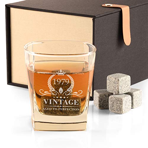 40th Birthday Gifts For Men Vintage 1979 Whiskey Glass And