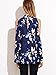 Floerns Women's Choker V Neck Floral Print Lantern Sleeve Blouse Top Blue S