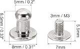 PATIKIL 5mm Leather Rivets 100 Sets Metal Screw Studs for Crafts & Clothing view 2