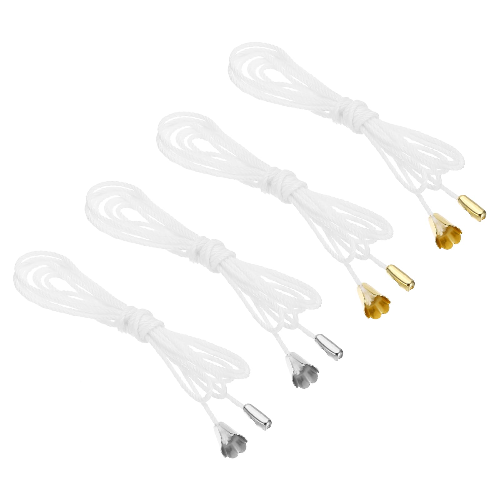 PATIKIL 1.5M 4.9ft Ceiling Pull Chain, 4 Pcs Pulls String Extender with 2 Colors Conical Pendant for Fan Light Chandelier Table Lamp Pulling Switch