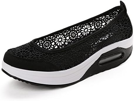 stay real Women's Slip On Mesh Platform Shoes Shape up Walking Fitness Toning Sneakers Shake Shoes