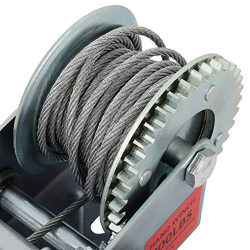 ECCPP 800 LBS Hand Winch Steel Cable Hand Crank Heavy Duty Winch for ATV Jet Ski Trailer Boat - Image 2