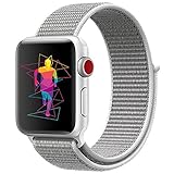 INTENY Sport Band Compatible for Apple Watch 38mm, Breathable Nylon Sport Loop, Strap Compatible for iWatch Series 3, Series 2, Series 1 (Seashell, 38mm)