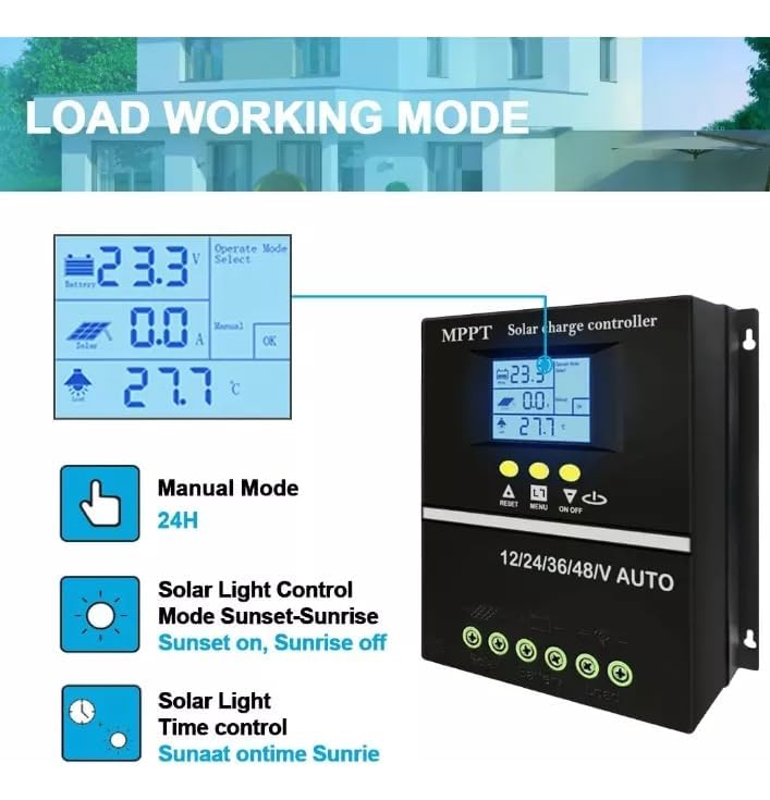 Controlador De Carga Solar 100a Mppt Regulador Tecido Painel