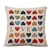 Set of 4 Sofa Throw Pillow Covers, YIFAN 1717 Inch Colorful Love Heart Decorative Pillowslip Square Fashion Throw Pillow Case Cushion Cover Home Decor