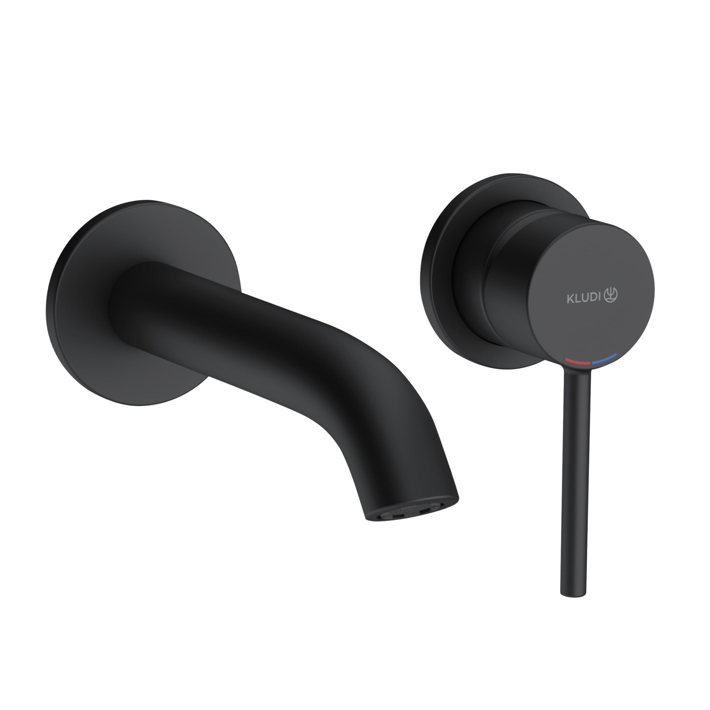 Bathroom Sink tap with a Fixed spout from Kludi Bozz - Black matt - 382443976