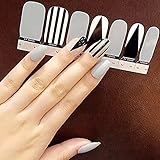 6 Different Sheets Shinny Full Nail Art Tips Stickers False Nail Design Manicure Sets (Style C)