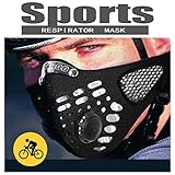 Black Respirator Mask Dust proof Mask, Filtered Activated Carbon Filtration Exhaust Gas Anti Pollen Allergy PM2.5 Half Face Mask