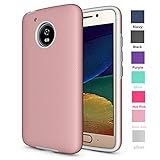 Moto E4 Case (U.S. Edition), Dretal [Shock Absorption] Ultra-thin Anti-slip Armor Silicone Rubber Heavy Duty Hybrid Protective Cover For Motorola Moto E4 / Moto E (4th Generation) (Rose Golden)