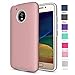 Moto E4 Case (U.S. Edition), Dretal [Shock Absorption] Ultra-thin Anti-slip Armor Silicone Rubber Heavy Duty Hybrid Protective Cover For Motorola Moto E4 / Moto E (4th Generation) (Rose Golden)