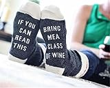 Tmrow Christmas IF You Can Bring Me A Glass Of Wine Beer Coffee Unisex Socks ,Dark Gray
