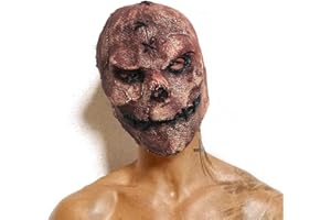 Hqroidd Evil Skull Mask Novelty Clown Mask Halloween Cosplay Scary Mask Full Head Realistic Latex Mask Costume Prop