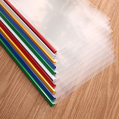 10PCS A4 Size Sliding Bar Binder Transparent Report Covers Folder for Documents Classification Premium Report Covers Transparent File Folder,School Business Office Supplies Folder