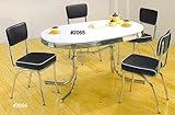50's Retro Table Set Chrome Oval Table With 4 Chairs