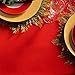 Gee Di Moda Rectangle Tablecloth - 60 x 84 Inch Red Table Cloth for 5 Foot Rectangle Table - Heavy Duty Washable Fabric - for 5 Ft Buffet Table, Holiday Party, Dinner, Wedding & Baby Shower