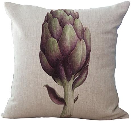 Sunshine06 Beautiful Flowers Pattern Vintage Cotton Linen Square Throw Pillow Case Decorative Cushion Cover Pillowcase Cushion Case for Sofa Bed Chair18 X 18 Inch (F)