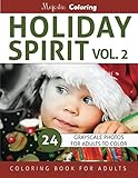 Holiday Spirit Vol. 2: Grayscale Coloring for Adults by Majestic Coloring