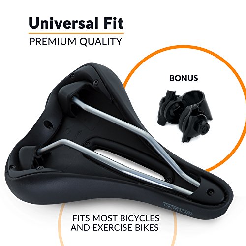 Most Comfortable Bicycle Seat for Men with Gel - Bikeroo Bike Saddle With Soft Cushion - Provides Great Comfort for Mountain Bike, MTB Road Bicycle, Fixed Gear, Touring and Indoor Cycling