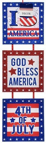 Patriot Glittery Fouth of July Wall and Door Decor