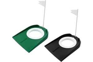 Coufce 2 Pack Practice Golf Putting Cup Hole with Flag Ideal Training Aids for Indoor and Outdoor Golf Practice Sessions