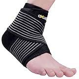 Exwell Adjustable Open-Heel Ankle Brace,Ankle Support for Running Basketball,Ankle Sprain - Two Layers of Support