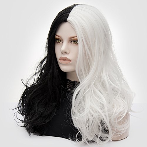 Atayou Wig 2 Tones Fashion Medium Length Curly Hair Full Cosplay