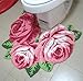 USTIDE Pink Rose Bath Mat Handmade Shower Rug Washable,Non Slip,Durable 31