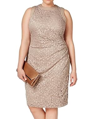 Womens Plus Knee-Length Lace Casual Dress