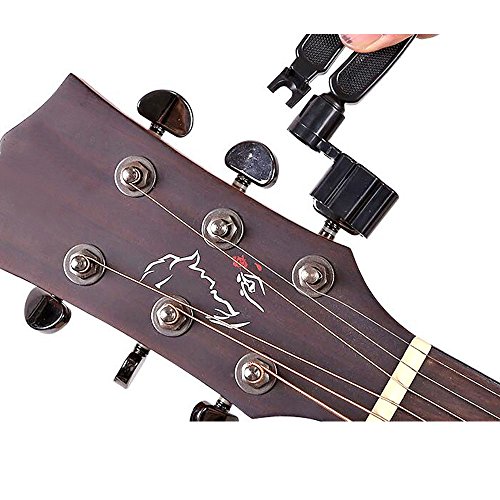 CLOUDMUSIC 3 In 1 Bridge Pin Puller String Cutter String Peg Winder For Guitar Ukulele Stringed Instruments (Black)