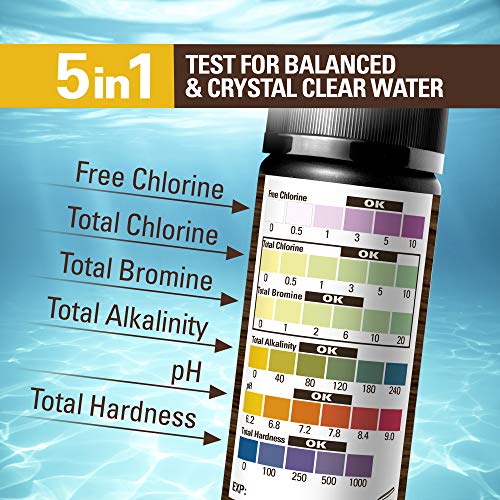 Spa and Hot Tub Test Strips 100 ct 5 Way Chemical Testing Strip Kit