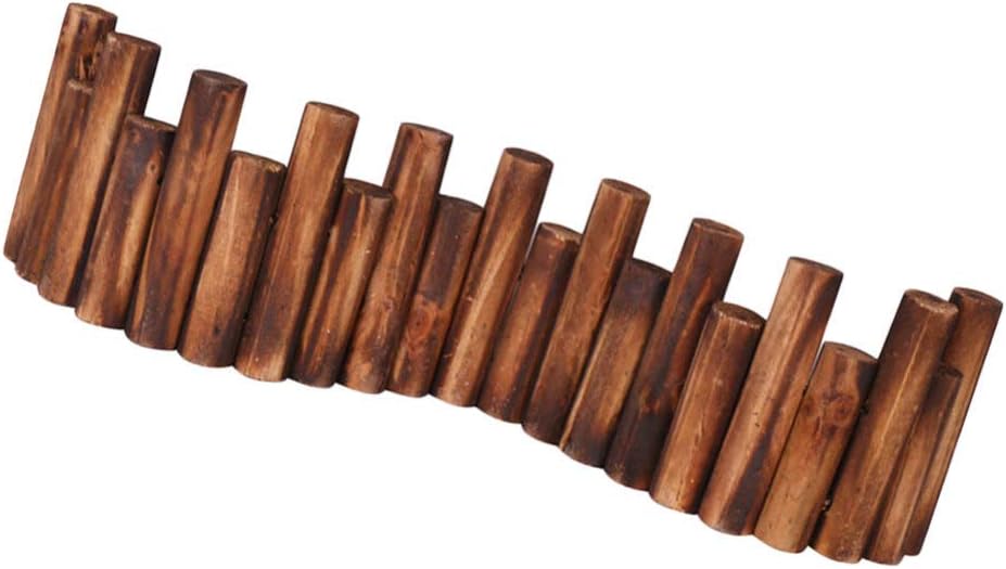 Happyyami Garden Wooden Fence Edging Outdoor Garden Lawn Landscape Edging Border Tree Fence for Spring Flower Garden Yard Maintenance 85x15cm