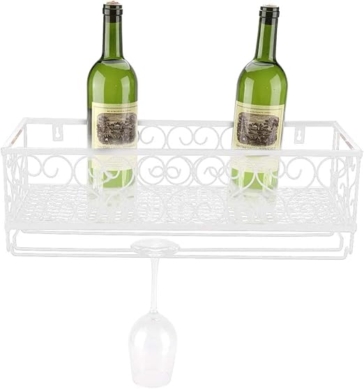 Amazon Com Yosooo Wall Mounted Metal Wine Rack Wine Countertop