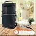 Teikis 2-Bottle (4 Pieces) Wine Bag Tote Carrier for Travel - with Bottle Opener, Wine Stoppers, All-In-One Corkscrew